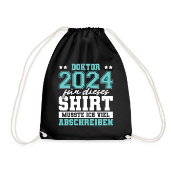 Doktor 2024 Doktorand Promotion Dissertation - Turnbeutel - Schwarz - Vorne