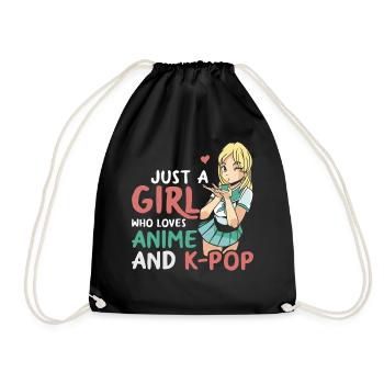 Juste une fille qui aime l’anime et la K-Pop - Sac de sport léger - noir - Devant