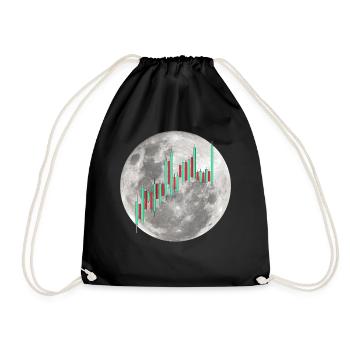 Graphique boursier de bougie Crypto Quote To The Moon - Sac de sport léger - noir - Devant