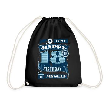 A Very Happy 18th Birthday to Myself - Drawstring Bag - black - Front