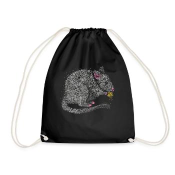 Rat Rats Domestic rat Wandering rat Rat breeder - Drawstring Bag - black - Front
