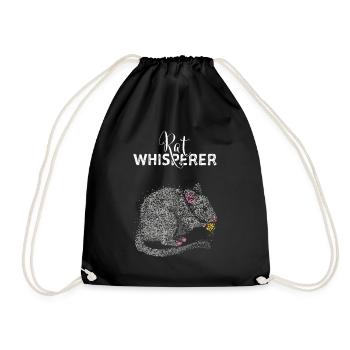 Rat Whisperer Rat Owner Rat Breeder - Drawstring Bag - black - Front