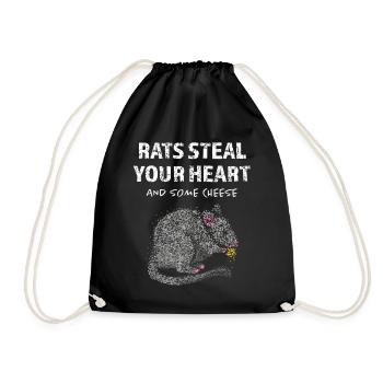 Rat Rats Rat Owner Rat Lover - Drawstring Bag - black - Front