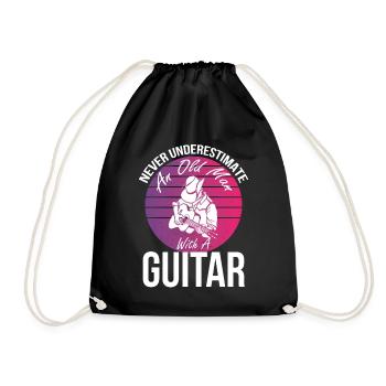Guitare avec vieil homme Guitariste Musicien Rock - Sac de sport léger - noir - Devant
