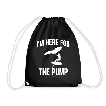 I'm Here For The Pump - Hydrofoil Wingfoil Surf - Drawstring Bag - black - Front