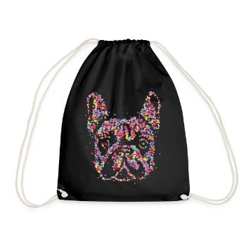 Français Bulldog Frechie Chien Maman - Sac de sport léger - noir - Devant