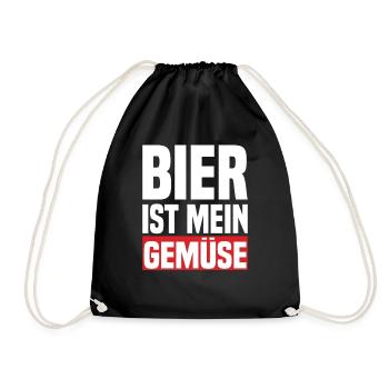 Bier Ist Mein Gemüse - Turnbeutel - Schwarz - Vorne