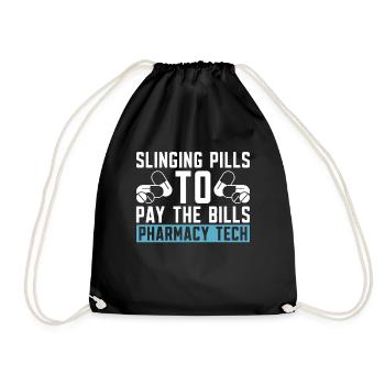 Pharmacy Technician Pharmacy Technician Gift - Drawstring Bag - black - Front