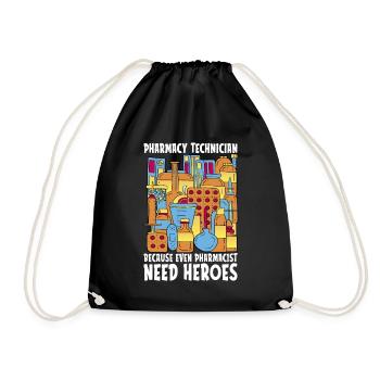 Pharmacy Technician Technician Pharmacy Gift - Drawstring Bag - black - Front