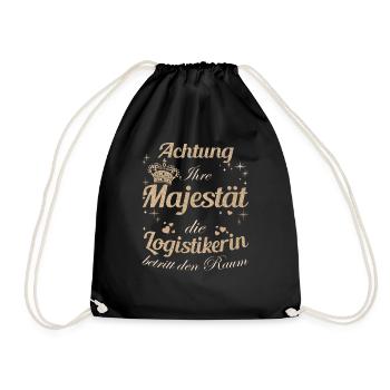 Logistik Frauen-Majestät Damen Logistikerin - Turnbeutel - Schwarz - Vorne