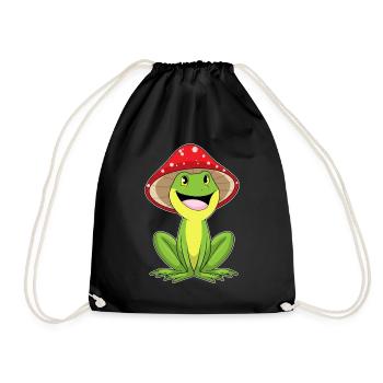 Frog Mushroom - Drawstring Bag - black - Front