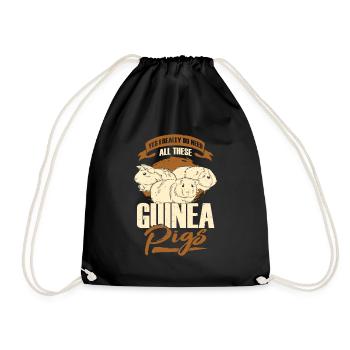 Funny Guinea Pig Pets Gift - Drawstring Bag - black - Front
