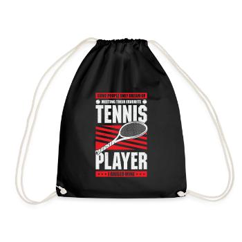Tennis Papa Sport Tennis Player Father Gift - Drawstring Bag - black - Front
