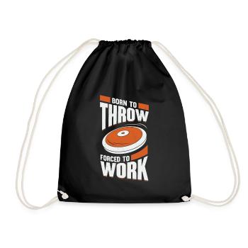 Funny Discus Throwing Discus Thrower Gift - Drawstring Bag - black - Front