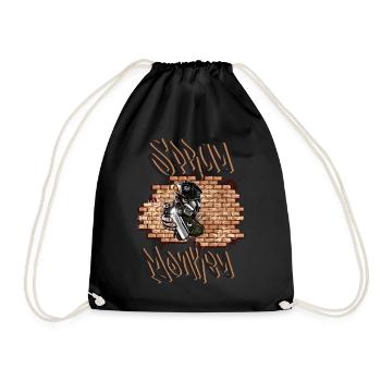 Spray Monkey Graffiti - Drawstring Bag - black - Front
