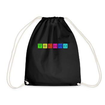 Techno - Drawstring Bag - black - Front