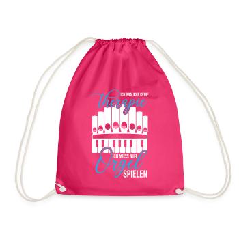 Organ Therapy Church Music Organ Players Organs - Drawstring Bag - fuchsia - Front