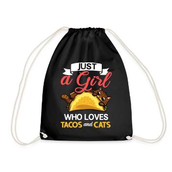 Tacocat Taco Chat Chat Chat Fast Food - Sac de sport léger - noir - Devant