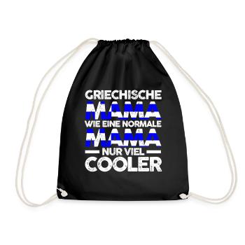 Griechin Griechenlandische Mama Griechenland Mutte - Turnbeutel - Schwarz - Vorne