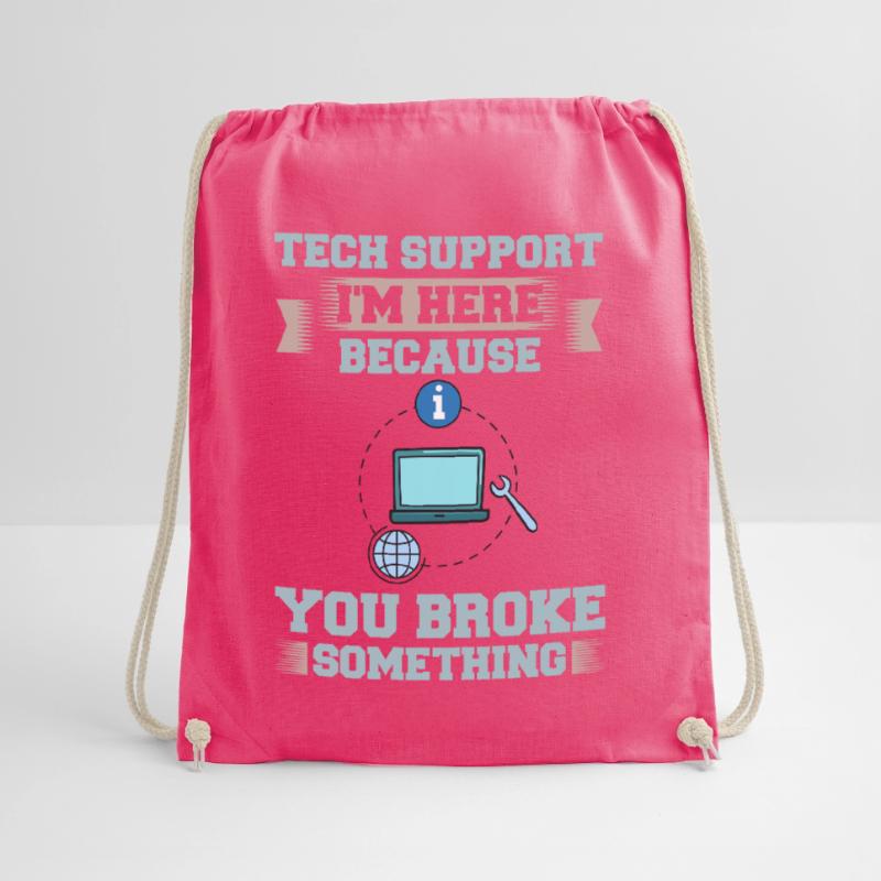Tech Support IT Technical Assistance Helpdesk Drawstring Bag