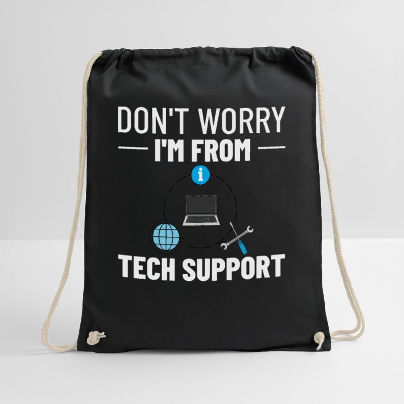 Tech Support IT Technical Assistance Helpdesk Drawstring Bag