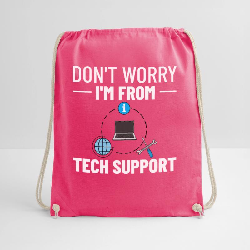 Tech Support IT Technical Assistance Helpdesk Drawstring Bag