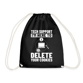 Tech Support IT Technical Assistance Helpdesk - Drawstring Bag - black - Front