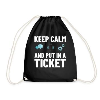 Tech Support IT Technical Assistance Helpdesk - Drawstring Bag - black - Front