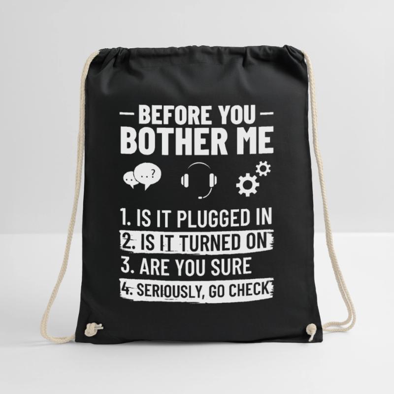 Tech Support IT Technical Assistance Helpdesk Drawstring Bag