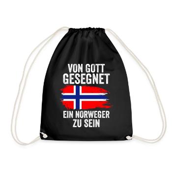 Skandinavien Norwegen Norweger Norwegisch - Turnbeutel - Schwarz - Vorne