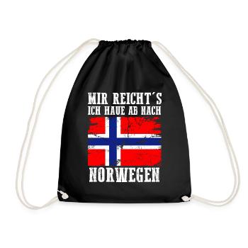 Skandinavien Norwegen Norweger Norwegisch - Turnbeutel - Schwarz - Vorne