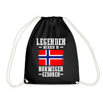 Skandinavien Norwegen Norweger Norwegisch - Turnbeutel - Schwarz - Vorne