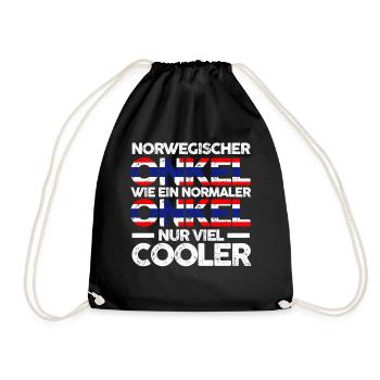 Skandinavien Norweger Onkel Norwegen - Turnbeutel - Schwarz - Vorne