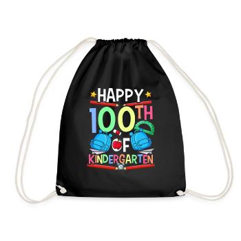 Heureux 100 jours à la maternelle 100 jours - Sac de sport léger - noir - Devant