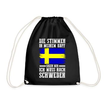 Skandinavien Schweden Schwede Schwedisch - Turnbeutel - Schwarz - Vorne