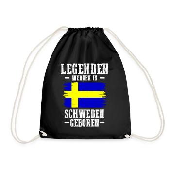 Skandinavien Schweden Schwede Schwedisch - Turnbeutel - Schwarz - Vorne