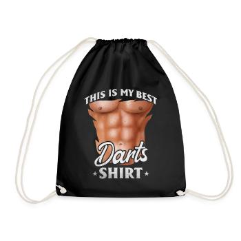 Play darts game This is my best - Drawstring Bag - black - Front