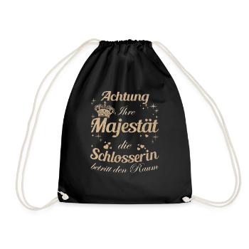 Schlosser Frauen-Majestät Damen Schlosserin - Turnbeutel - Schwarz - Vorne