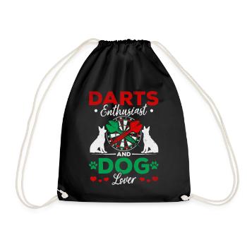 Passionné de jeux de fléchettes et amoureux des chiens - Sac de sport léger - noir - Devant