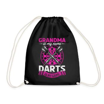 Grand-mère est mon nom Darts est mon jeu Joueur de fléchettes - Sac de sport léger - noir - Devant