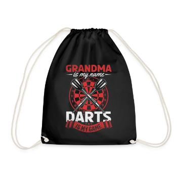 Oma ist mein Name Darts Is My Game - Oma - Turnbeutel - Schwarz - Vorne