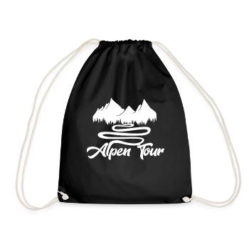 Alps Tour Hiking Outdoor Mountains Peaks - Drawstring Bag - black - Front