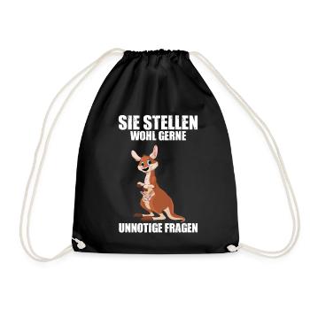 Känguru Beutel Australien - Turnbeutel - Schwarz - Vorne