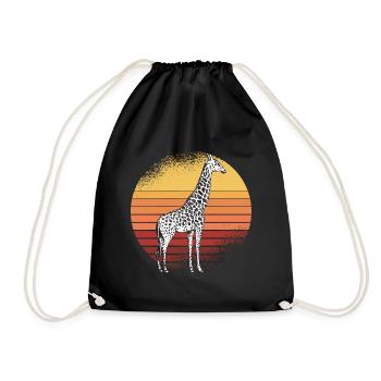 Girafe Retro Africa Savannah - Sac de sport léger - noir - Devant