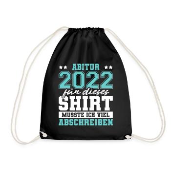 Abitur 2022 Abiturientin Geschenk Abiturient - Turnbeutel - Schwarz - Vorne