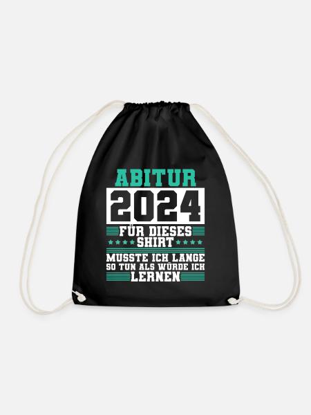 Abitur 2024 Abiturientin Geschenk Abiturient - Turnbeutel - Schwarz