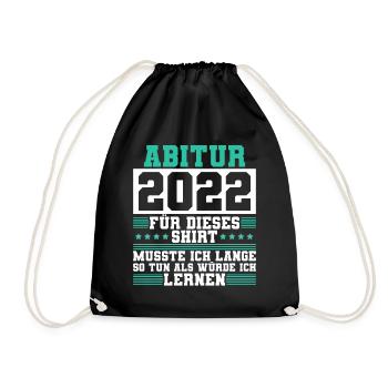 Abitur 2022 Abiturientin Geschenk Abiturient - Turnbeutel - Schwarz - Vorne