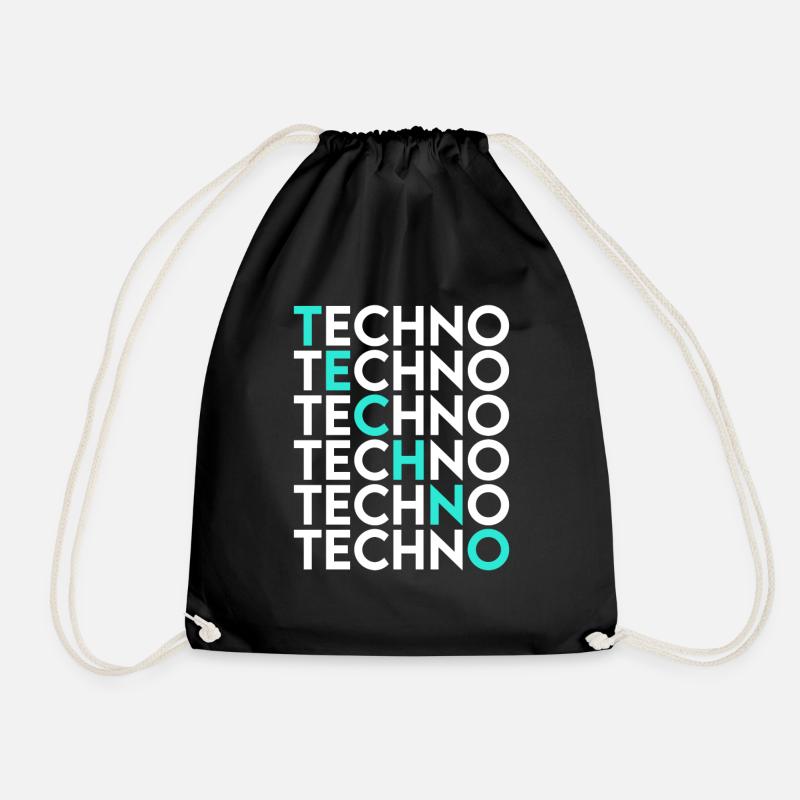Techno - Turnbeutel - Schwarz