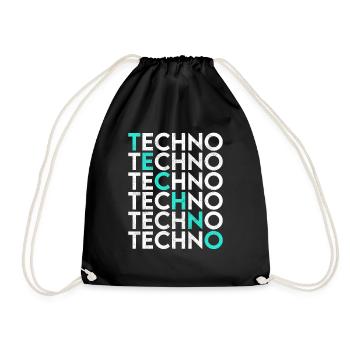 Techno - Drawstring Bag - black - Front
