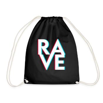 Rave Raver - Drawstring Bag - black - Front